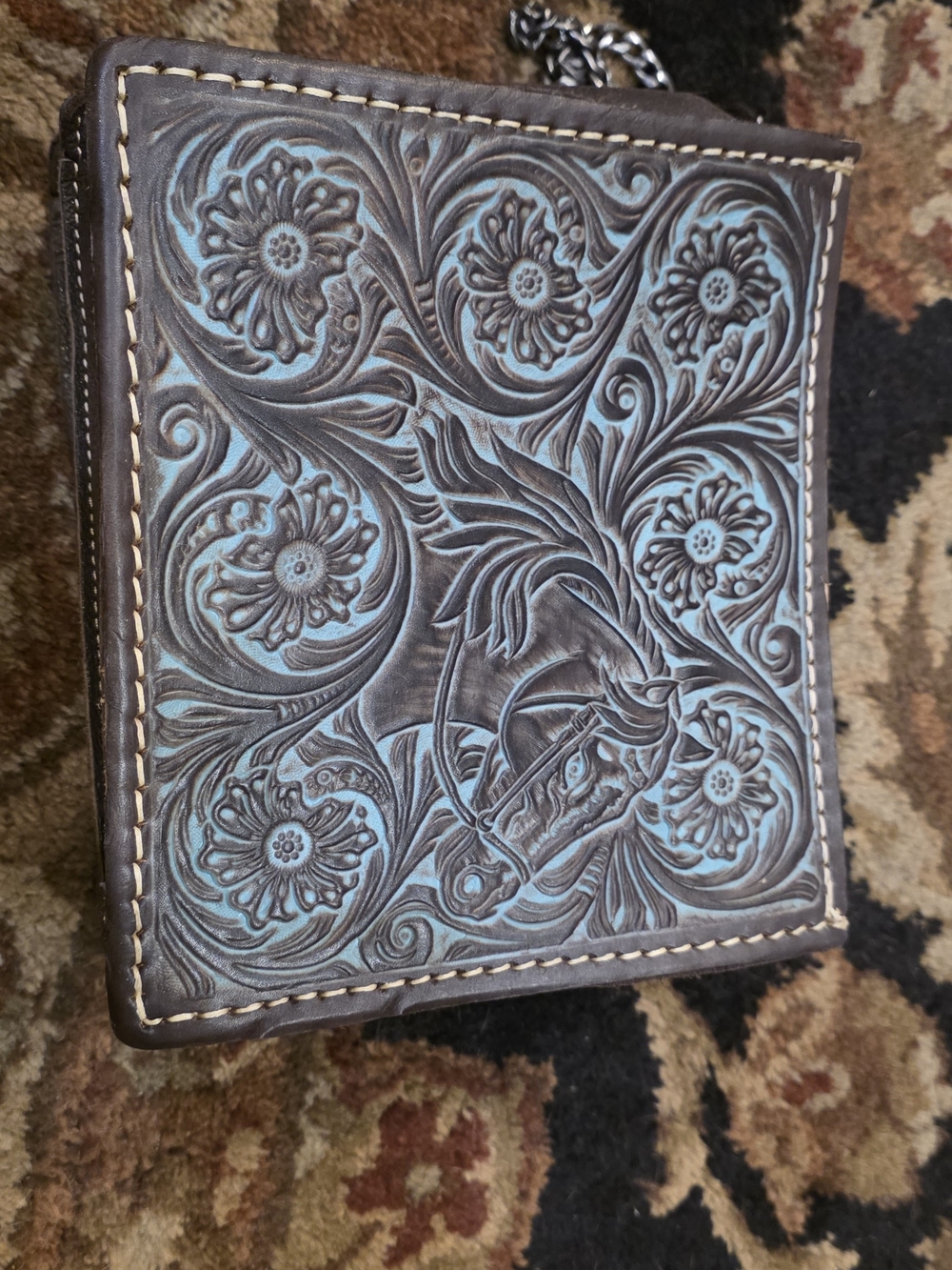 Western Style Leather Square Puse